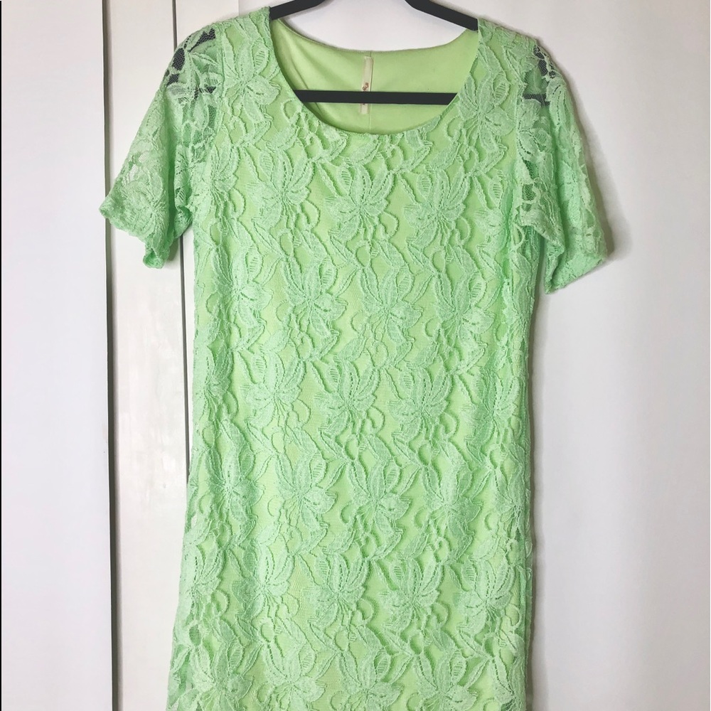 Seafoam lace dress
